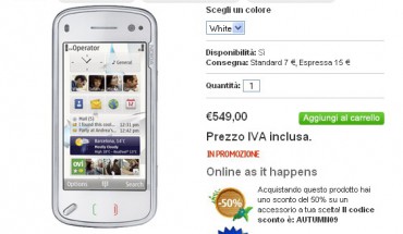 Nokia N97: prezzo ribassato a 549 € su Nokia Shop