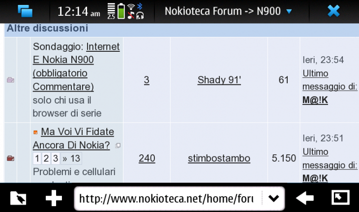 Nokia N900: navigazione web