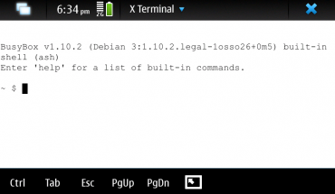 N900, lista dei comandi da tastiera per X Terminal