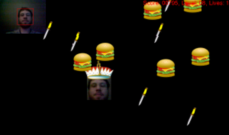 BurgerFace, un gioco per N900 che utilizza il Face Detection
