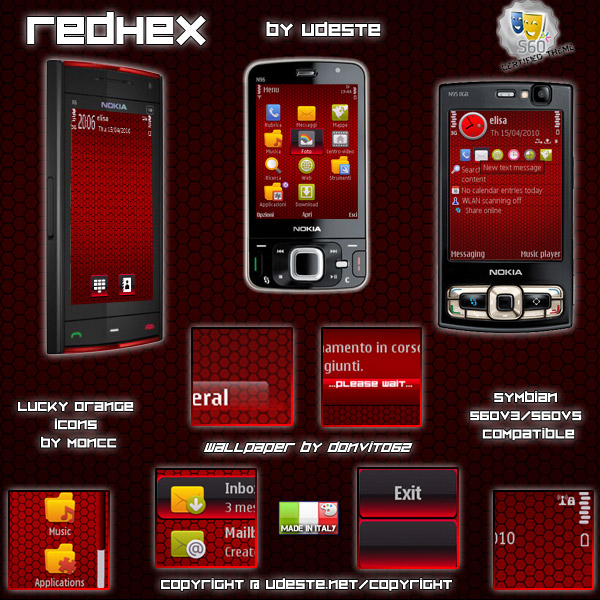 Темы для Symbian 9.3 Red. Red in hex. Red hex