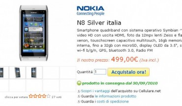 Il Nokia N8 nel catalogo di cellulare.net