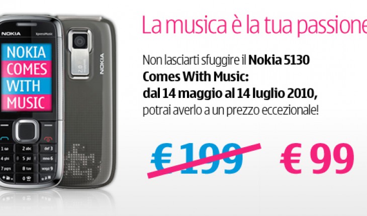 Nokia 5130 CWM a 99€: ultimo giorno di offerta!