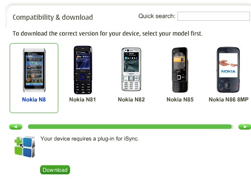 iSync per Nokia N8