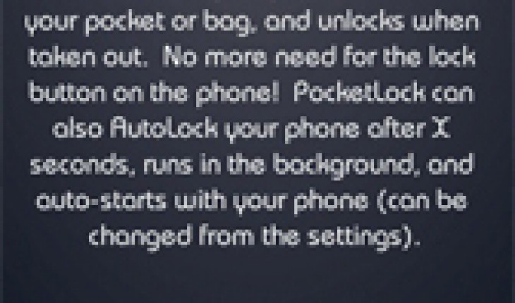 PocketLock, il blocco tasti automatico