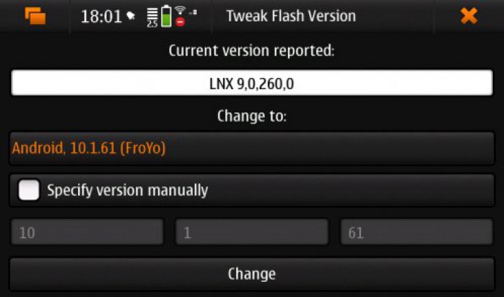 Tweak Flash Plugin, il flash player per N900
