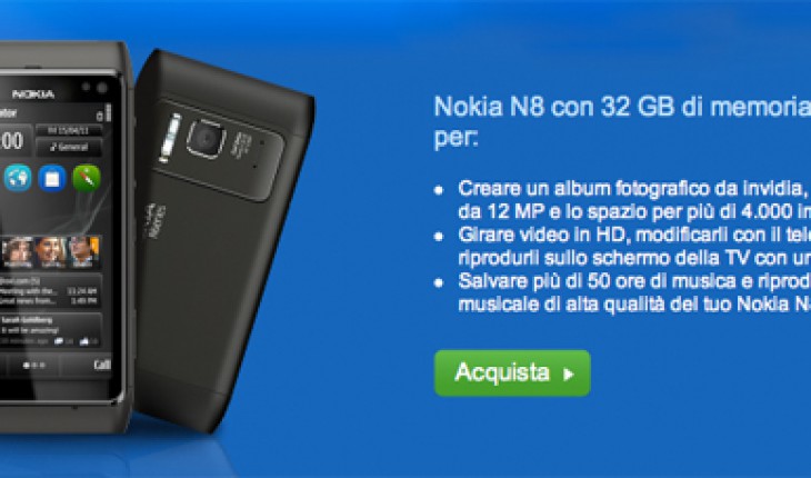 Nokia N8 con 32GB di Memoria sull’Online Shop