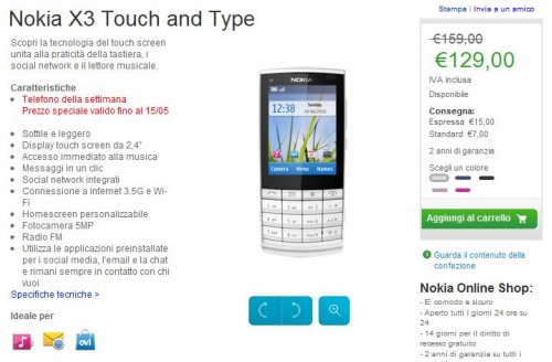 Nokia X3 Touch & Type in Offerta