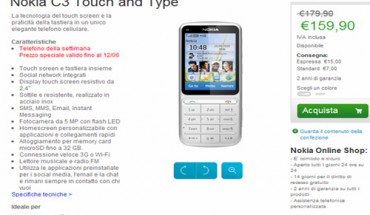 Nokia C3 Touch & Type in offerta su Nokia Online Shop