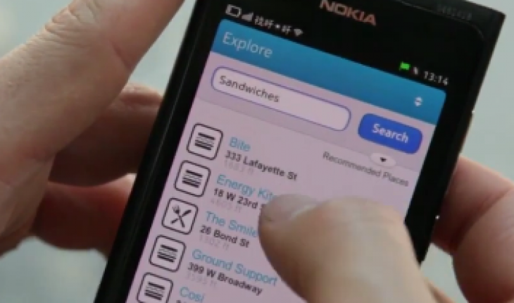 Foursquare in esecuzione sul Nokia N9 (video)