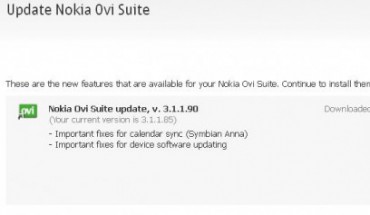 Ovi Suite si aggiorna alla versione 3.1.1.90
