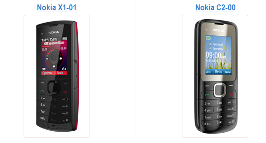 Nokia X1-01 e Nokia C2-00