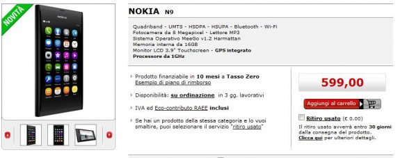 Nokia N9 su Mediaworld