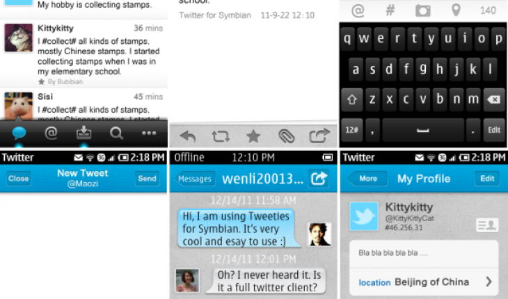 Tweeties per Symbian si aggiorna alla versione 1.1