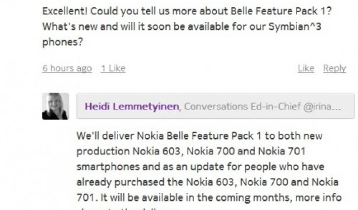 Nokia Belle 2.1 arriverà presto anche su Nokia 603, 700 e 701