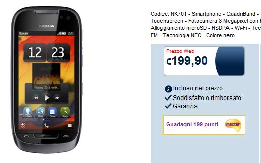 Nokia 701 in offerta su Unieuro.it