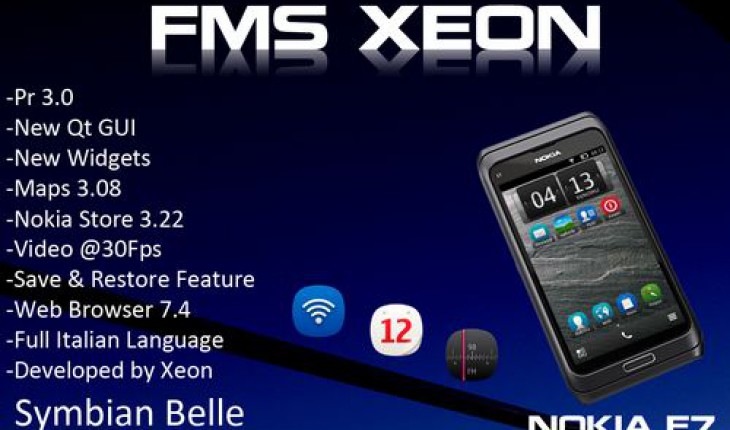 FMS Xeon per Nokia E7 si aggiorna alla versione 2.3 (custom firmware)