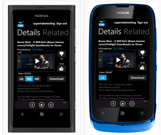 Lumia 800 Lumia 610 codec video