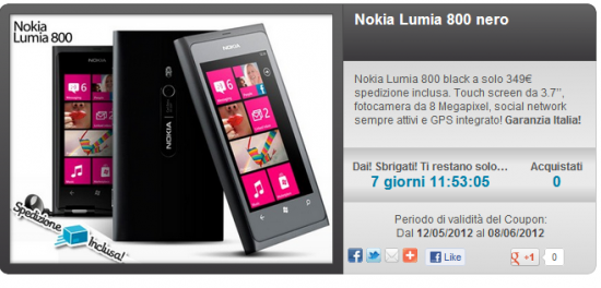 Nokia Lumia 800 promo Groupalia