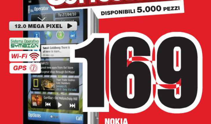Nokia N8 sottocosto da Mediaworld a 169 Euro