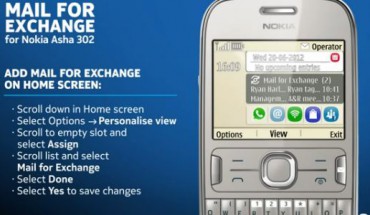 Nokia Asha 302, come configurare Mail for Exchange (video tutorial)