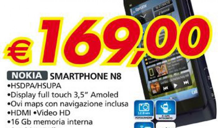 Nokia N8 in offerta a soli 169 Euro negli Ipermercati Auchan dal 13 al 19 settembre