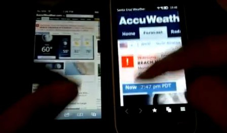 Nokia 808 PureView vs iPhone 5, navigazione web a confronto