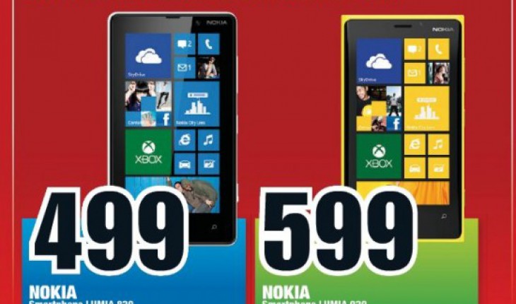 Nokia Lumia 920 e Nokia Lumia 820, anche Mediaworld da il via alle prenotazioni