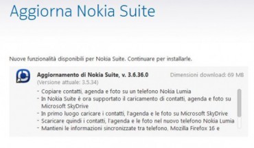 Nokia Suite (stabile) si aggiorna alla versione 3.6.36