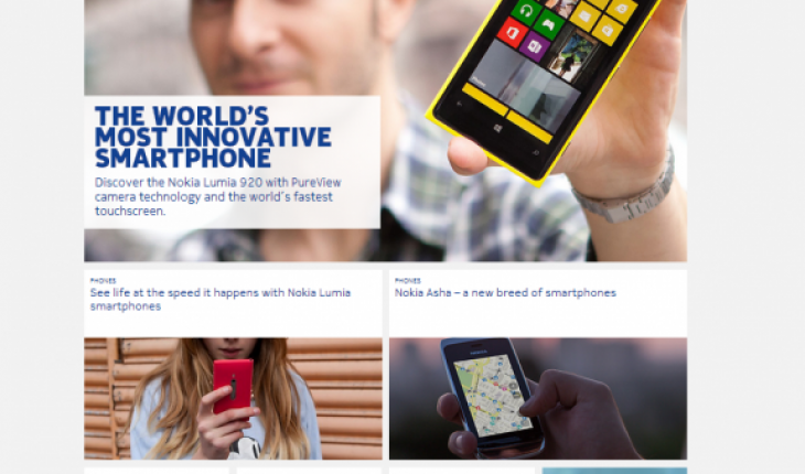 Nokia rinnova la grafica del proprio sito web globale