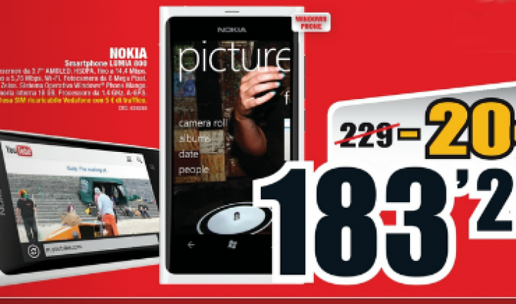 Nokia Lumia 800, ancora una promozione: 183 Euro da MediaWorld fino al 10 Febbraio