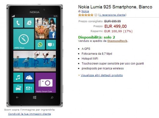 Nokia Lumia 925 su Amazon