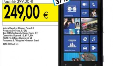 Nokia Lumia 920 sotto costo a 249 Euro presso gli IperCoop Estense di Modena, Ferrara e provincia