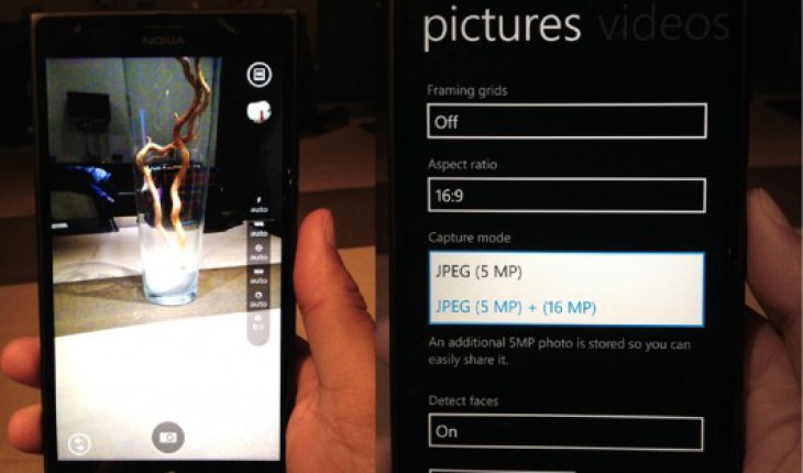 Nokia Lumia 1520, con Nokia Pro Cam sarà in grado di scattare foto in dual mode (a 5 e a 16 megapixel)