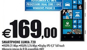 Nokia Lumia 720 a soli 169 Euro presso i negozi Auchan
