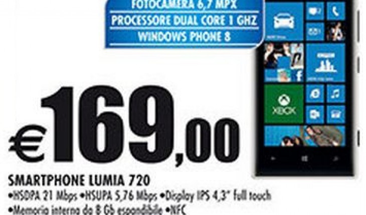 Nokia Lumia 720 a soli 169 Euro presso i negozi Auchan