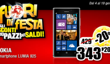 Nokia Lumia 925 a 343 Euro e Nokia Lumia 620 a 119 Euro da MediaWorld fino al 19 Gennaio!