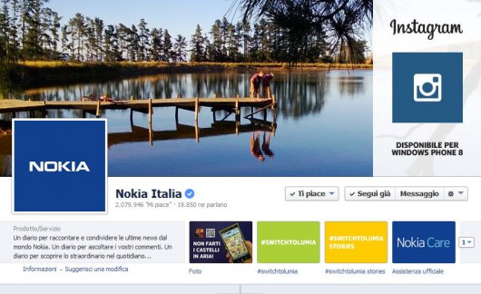 Fanpage Nokia su FB