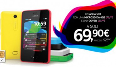 Offerta NStore: Nokia Asha 501 Dual SIM a soli 69,90 Euro con microSD da 4GB e una cover aggiuntiva in omaggio!