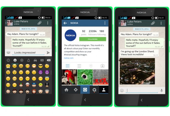 WhatsApp Instagram su Nokia X