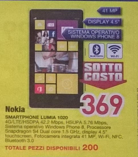 Offerta Nokia Lumia 1020