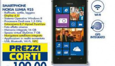 Nokia Lumia 925 a 199 Euro anche nei negozi Esselunga