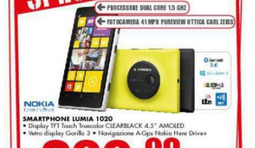 Nokia Lumia 1020 a soli 299 Euro da Iper