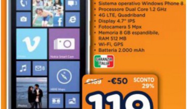 Nokia Lumia 625 a soli 113 Euro da Unieuro (con codice sconto)