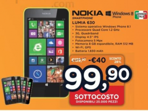 Nokia Lumia 630 in offerta