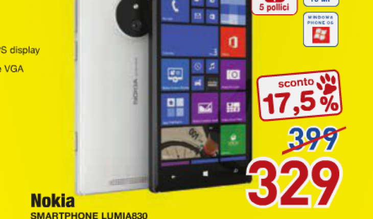 Euronics, scatta oggi il sottocosto per Lumia 735 a 199 Euro e Lumia 830 a 329 Euro