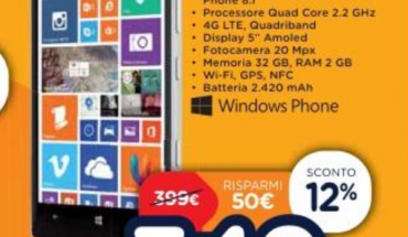 Nokia Lumia 930 in offerta a 349 Euro da Unieuro, dal 24 aprile