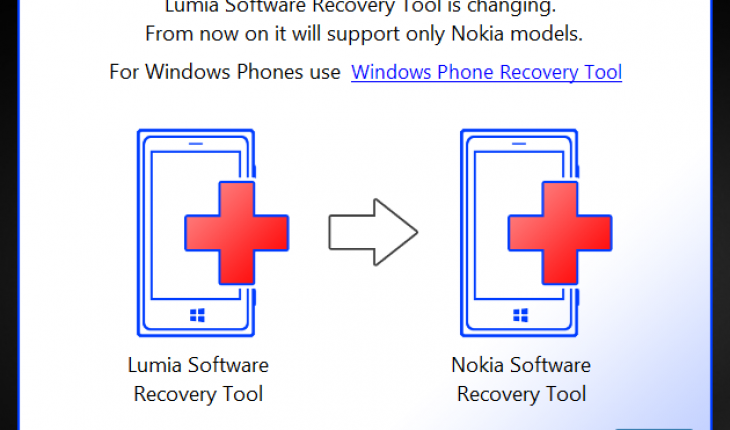 Lumia Software Recovery Tool rinominato Nokia Software Recovery Tool con l’update v6.0.1