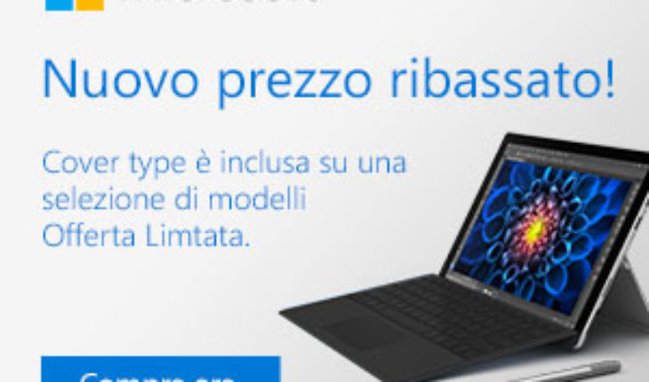 Offerta: Surface Pro 4 con Intel Core i5, 8 GB di RAM e SSD da 256 GB + tastiera cover a 999 Euro