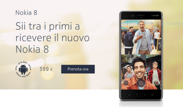 Nokia 8, al via i preordini per l’acquisto sul Nokia Mobile Shop (a 599 Euro)